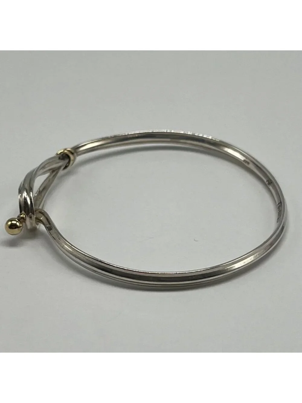 Tiffany & Co Hook and Eye Bangle Silver YG Vintage Bracelet